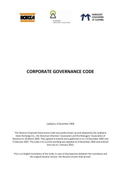 Corporate Governance Code for Joint