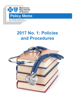 Policies and Procedures - Blue Cross and Blue Shield of Kansas