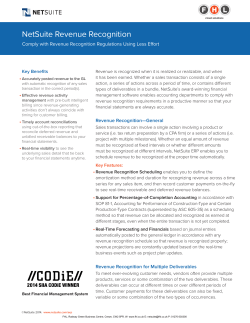 NetSuite Revenue Recognition