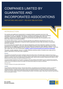 Companies limited by guarantee and incorporated associations