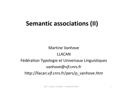 Semantic associations (II)