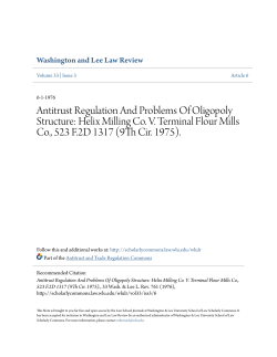 Antitrust Regulation And Problems Of Oligopoly Structure: Helix