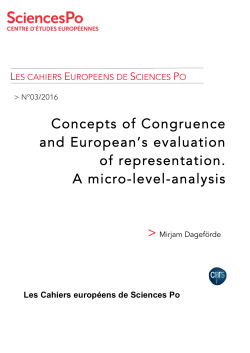 Concepts of Congruence and European`s evaluation of