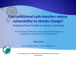 Can conditional cash transfers reduce vulnerability to - Climate-Eval