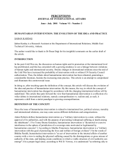 humanitarian intervention - SAM | Center for Strategic Research