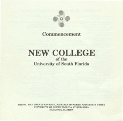 Commencement NEW COLLEGE of the University of South Florida