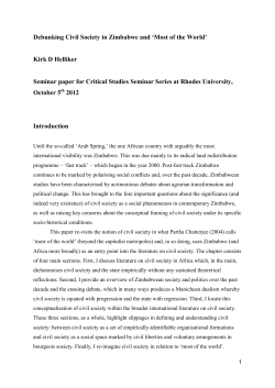 Debunking Civil Society in Zimbabwe and