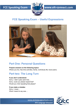 FCE Speaking Exam Expressions