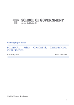 POLITICAL RISK: CONCEPTS, DEFINITIONS, CHALLENGES