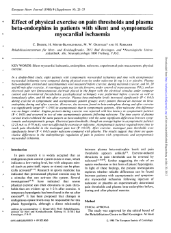 Effect of physical exercise on pain thresholds and plasma beta