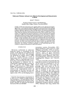 Embryonic Pituitary Adrenal Axis, Behavior Development and