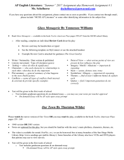 AP English Literature: Summer Assignment