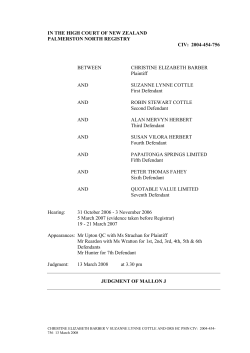 christine elizabeth barber v suzanne lynne cottle and ors hc pmn civ