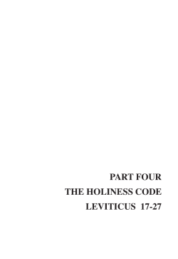 PART FOUR THE HOLINESS CODE LEVITICUS 17-27