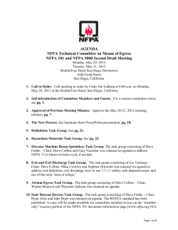 AGENDA NFPA Technical Committee on Means of Egress NFPA 101