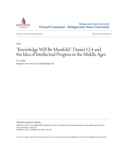 "Knowledge Will Be Manifold": Daniel 12.4 and the Idea of