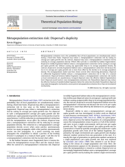 Theoretical Population Biology Metapopulation extinction risk