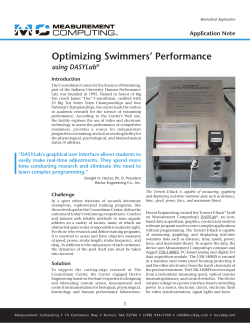 Optimizing Swimmers` Performance using DASYLab