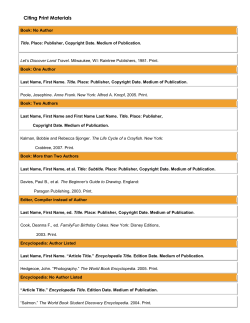 Citing Print Resources