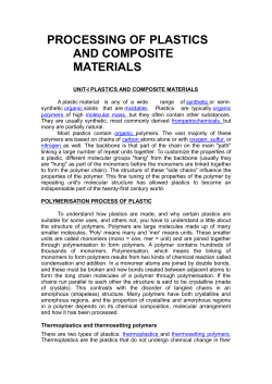 PROCESSING OF PLASTICS AND COMPOSITE MATERIALS