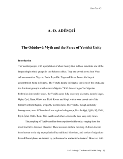 The Oduduwa Myth and the Farce of Yoruba Unity