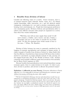 1 Benefits from division of labour