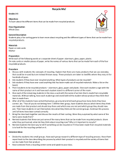 Lesson Plan 3-5 - Ronald McDonald House Charities&reg; Arkoma