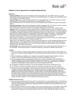 Software License Agreement for Academic/Nonprofit Use - think-cell