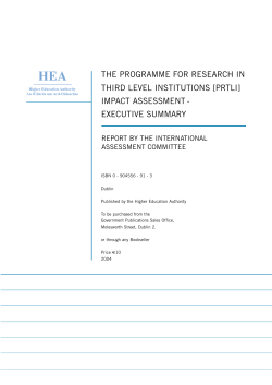 HEA Impact Vol 1 sum. - Higher Education Authority