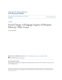 Social Change: A Pedagogic Inquiry of Ethiopian Ethnicity/Tribe/Gossa