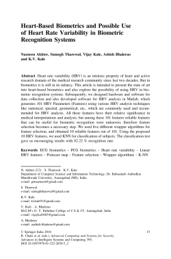 Heart-Based Biometrics and Possible Use of Heart Rate Variability