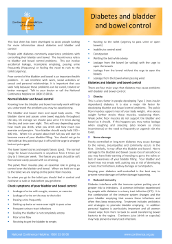 Diabetes and bladder and bowel control
