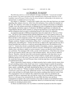 a charge to keep - The Heritage Baptist Church