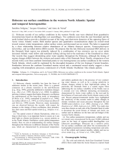 Holocene sea surface conditions in the western North Atlantic