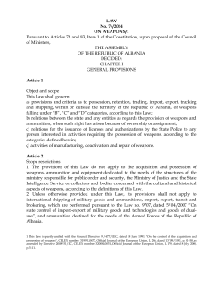 LAW No. 74/2014 ON WEAPONS/1 Pursuant to Articles