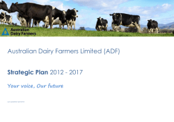 Australian Dairy Farmers Limited (ADF) Strategic Plan 2012