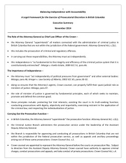 Role of the Attorney General as Chief Law Officer