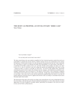 the body as proffer, an involuntary `here i am!`