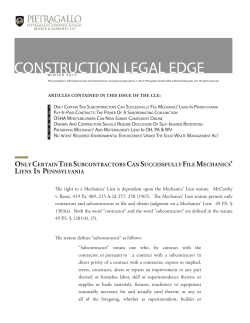 Construction Legal Edge Winter Newsletter 2013
