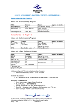 SPORTS DEVELOPMENT- QUARTERLY