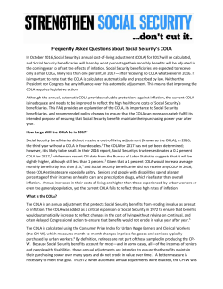 Frequently Asked Questions about Social Security`s COLA