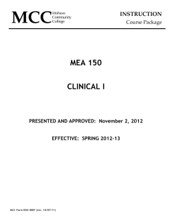 mea 150 clinical i - Mohave Community College