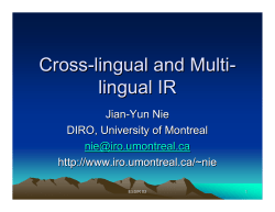 Cross-lingual and Multi-lingual IR