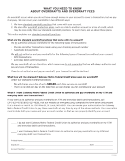 Courtesy Pay Protection - Gateway Metro Federal Credit Union