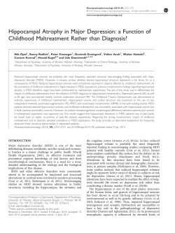 Hippocampal Atrophy in Major Depression: a Function of
