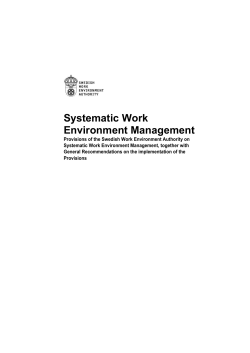 AFS 2001:1 Systematic work environment