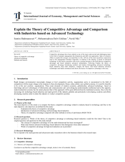 Explain the Theory of Competitive Advantage and
