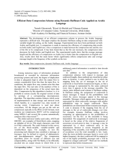 Efficient Data Compression Scheme using Dynamic Huffman Code