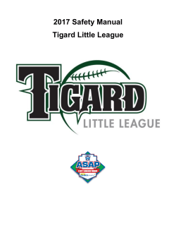 2017 Safety Manual Tigard Little League