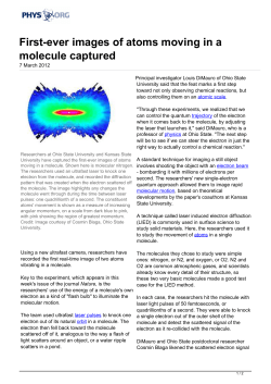 First-ever images of atoms moving in a molecule captured